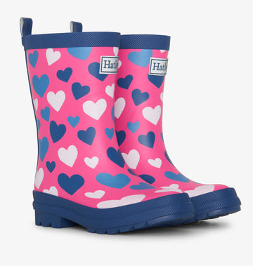 Hearts Matte Rain Boots